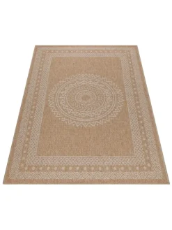 Teppich Outdoor Flachgewebe Vintage Polypropylen Terrasse in Beige