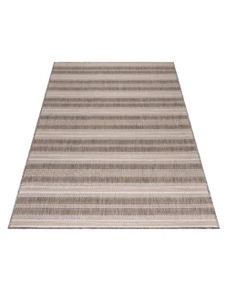 Teppich Outdoor Flachgewebe Vintage-Look Polypropylen Balkon in Beige