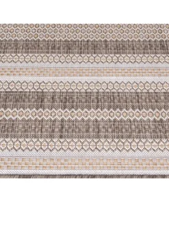 Teppich Outdoor Flachgewebe Vintage-Look Polypropylen Balkon in Beige