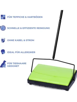 Teppichkehrer in Grün/ Schwarz - (B)28 x (H)105 x (T)19 cm
