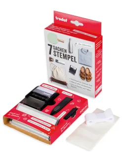 Textilstempelset "7 Sachen" in Schwarz