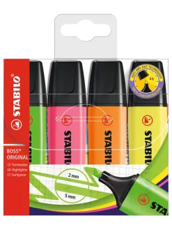 Textmarker "STABILO Boss Original" - 4 Stück