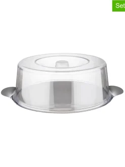 2tg. Set: Tortenplatte in Silber - (H)11 xØ 30 cm