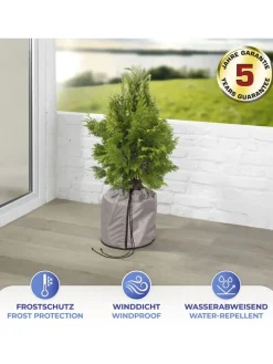 Thermo Pflanztopf-Sack in Beige - (H)40 x Ø 30 cm