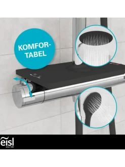 Thermostat Duschset GRANDE VITA in Chrom/Schwarz