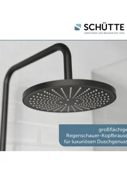 Thermostat-Überkopfbrause-Set ''Adria'' in Schwarz