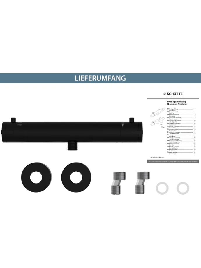 Thermostat-Duscharmatur "London" in Schwarz