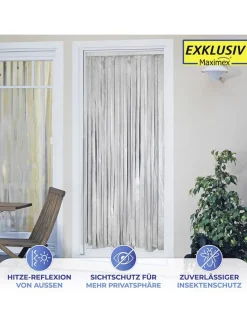 Thermo-Türvorhang in Schwarz/ Silber - (L)200 x (B)90 cm