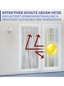 Thermo-Türvorhang in Schwarz/ Silber - (L)200 x (B)90 cm