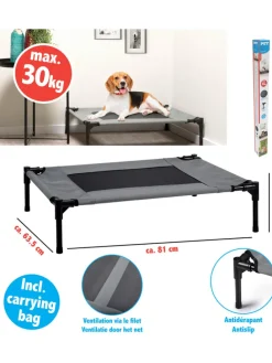 Tierbett in Grau - (B)81 x (H)17 x (T)63,5 cm