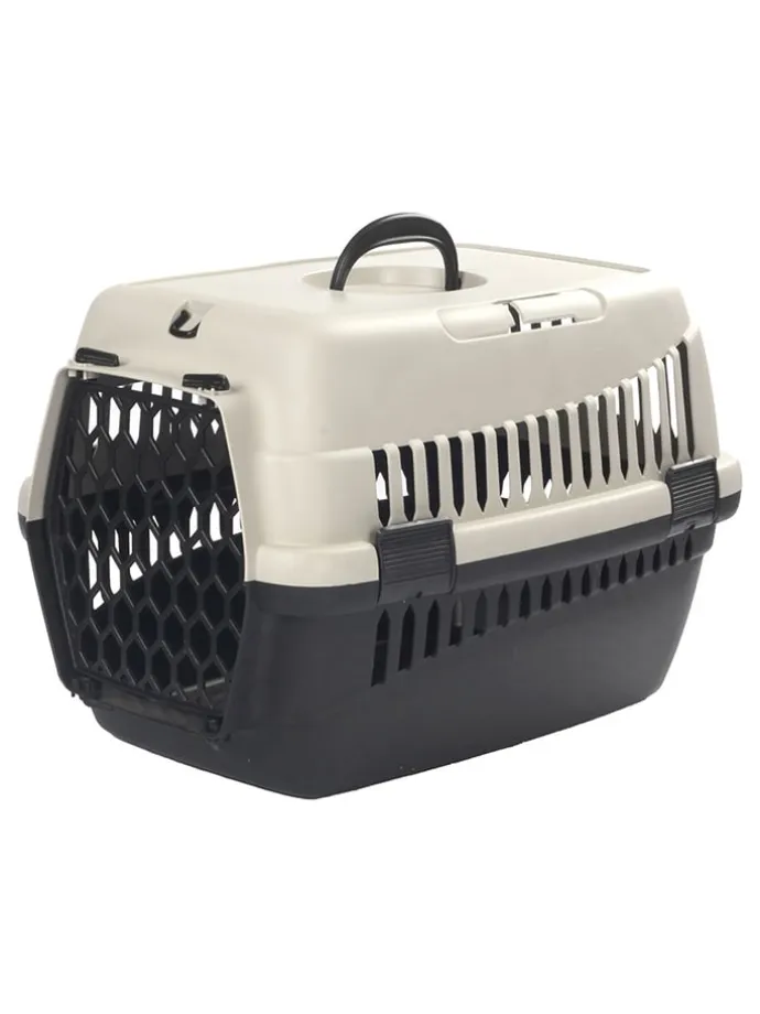 Tier-Transportbox in Schwarz/ Creme - (B)49 x (H)35 x (T)32,5 cm