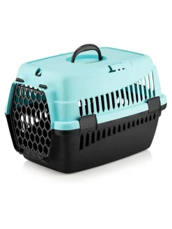 Tier-Transportbox in Schwarz/ Mint - (B)49 x (H)35 x (T)32,5 cm