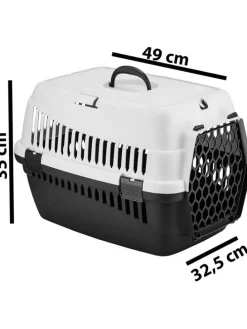 Tier-Transportbox in Schwarz/ Mint - (B)49 x (H)35 x (T)32,5 cm