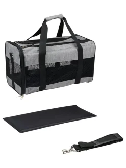 Tiertransporttasche in Grau/ Schwarz - (B)45 x (H)27 x (T)25 cm