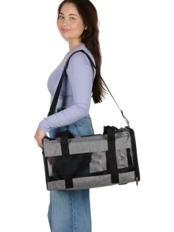 Tiertransporttasche in Grau/ Schwarz - (B)45 x (H)27 x (T)25 cm