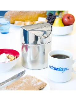 Tischabfallbehälter in Silber - (H)15,5 x Ø12 cm