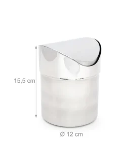 Tischabfallbehälter in Silber - (H)15,5 x Ø12 cm