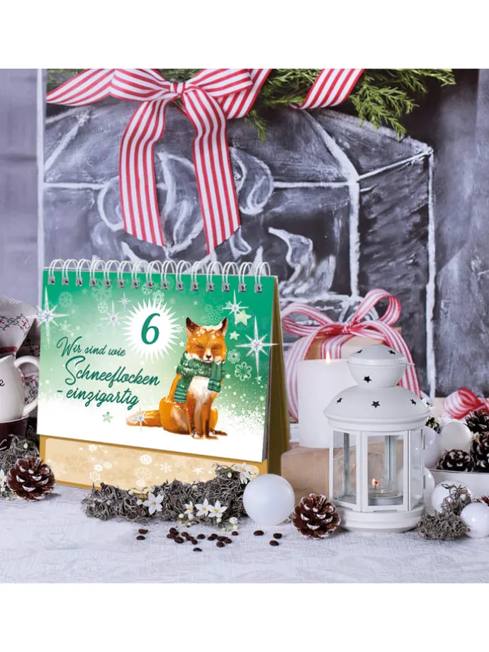 Tisch-Adventskalender mit Eisbär-Motiv in Bunt