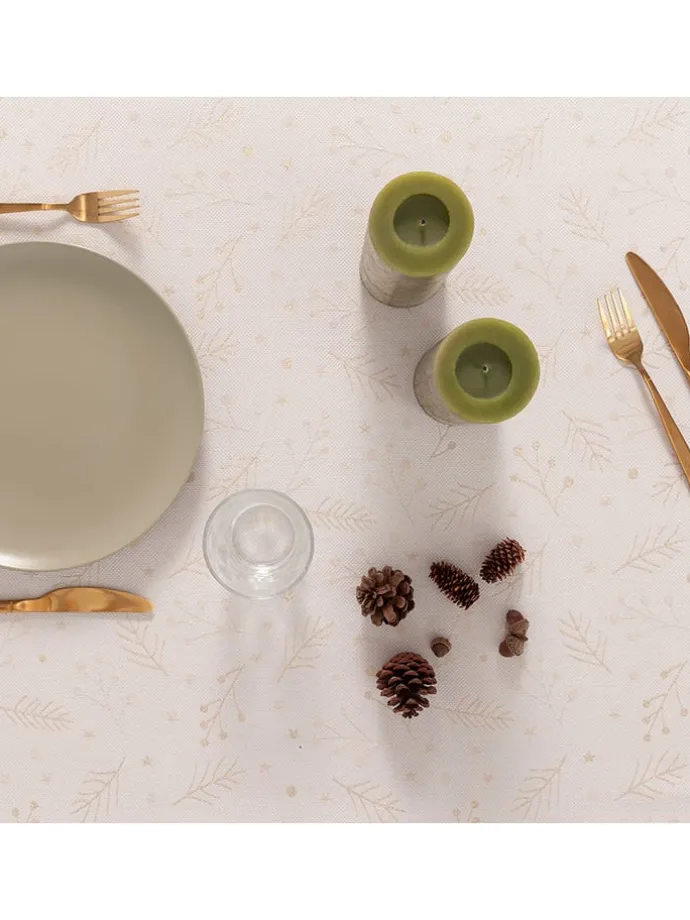 Tischdecke "Berrie" in Weiß/ Gold