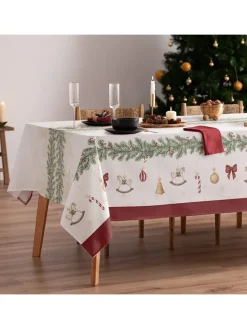 Tischdecke "Christmas Gabriel" in Weiß/ Rot