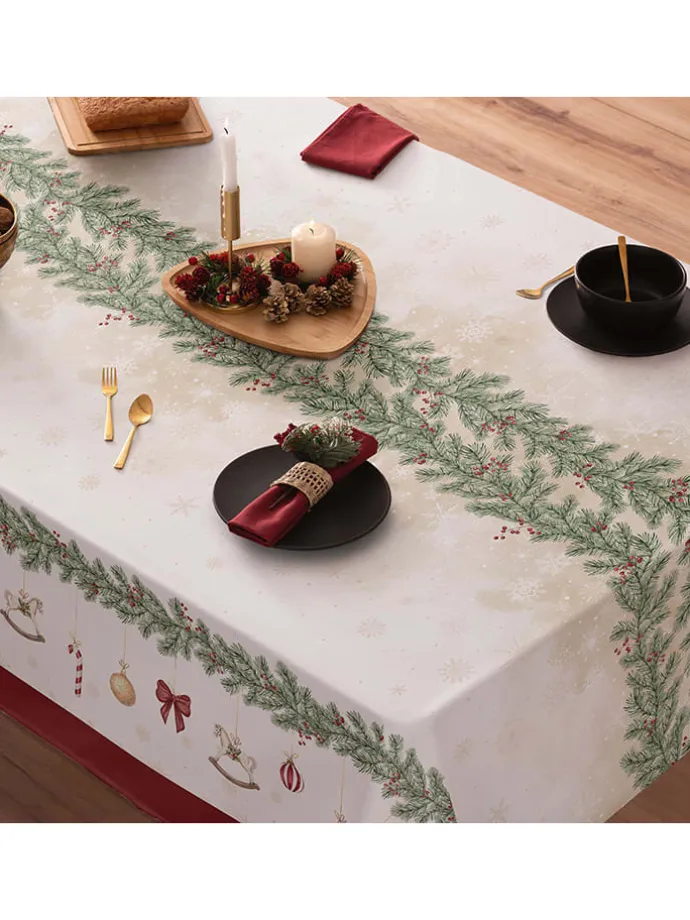 Tischdecke "Christmas Gabriel" in Weiß/ Rot