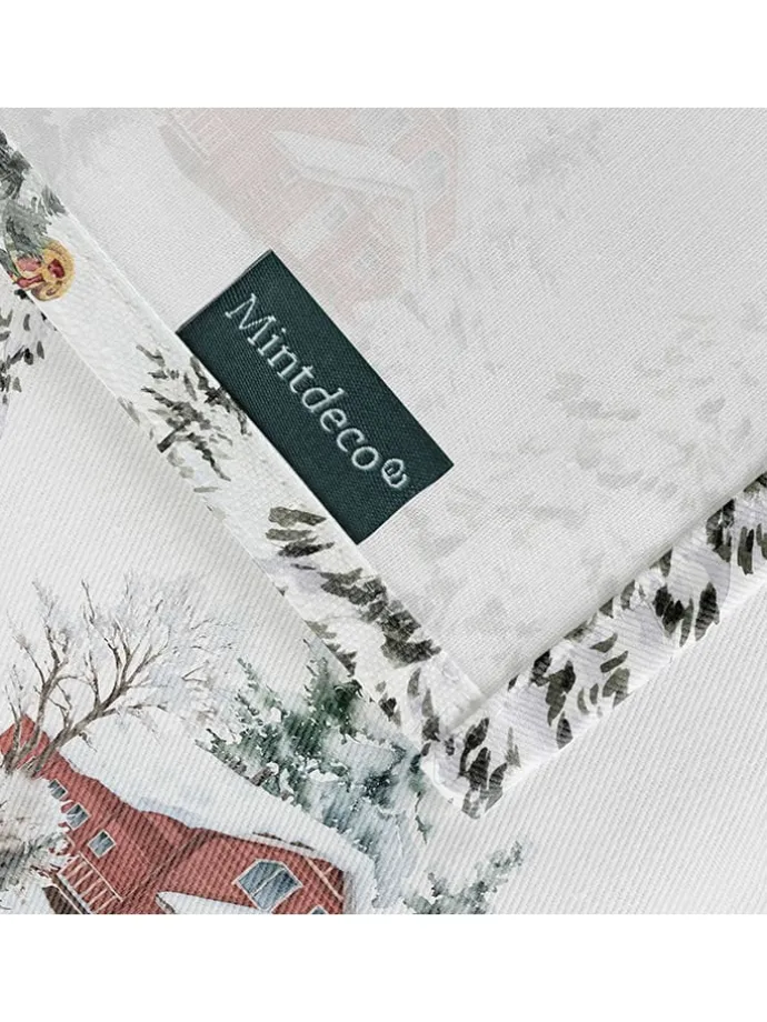 Tischdecke "Christmas Klaus" in Weiß/ Grün