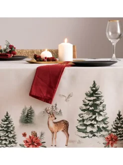 Tischdecke "Christmas Snowball" in Weiß/ Grün