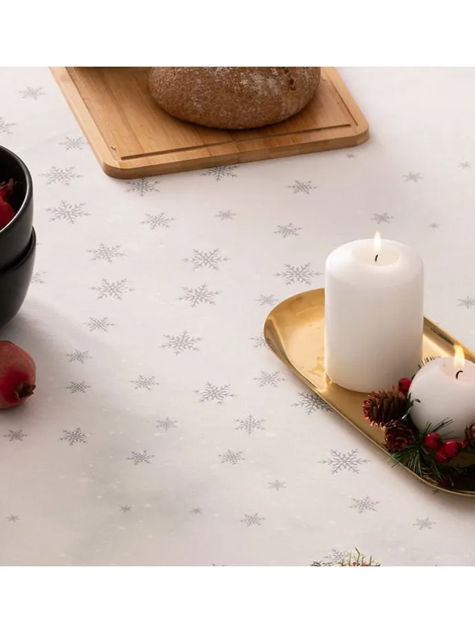 Tischdecke "Christmas Snowball" in Weiß/ Grün