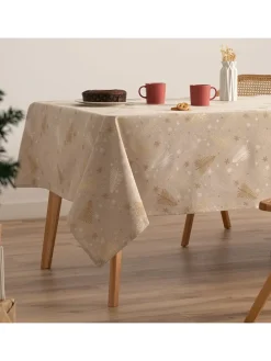 Tischdecke "Christree" in Beige/ Gold