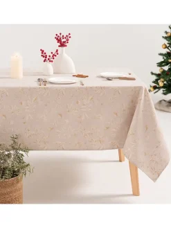 Tischdecke "Flenor" in Beige/ Gold