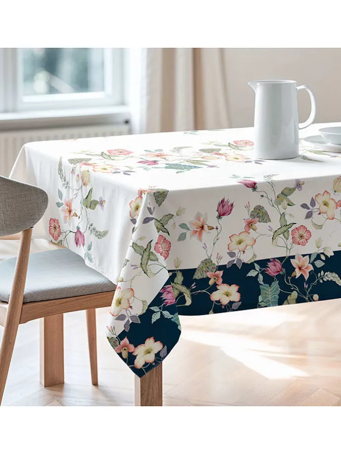 Tischdecke "Floral And Tropical Lirios" in Weiß/ Rosa