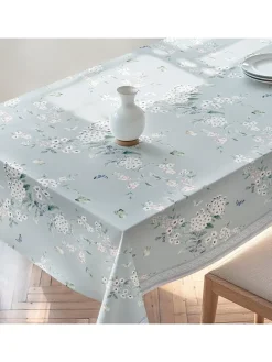 Tischdecke "Floral And Tropical Galan" in Türkis/ Weiß