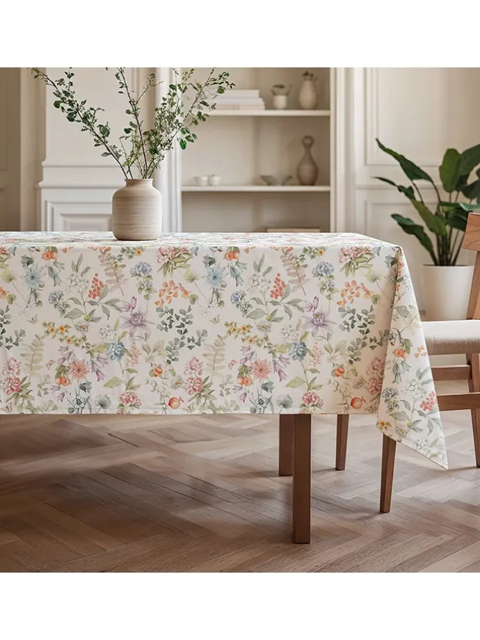 Tischdecke "Floral Azahara" in Weiß/ Rosa/ Lila