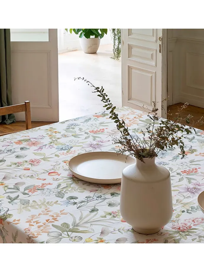 Tischdecke "Floral Azahara" in Weiß/ Rosa/ Lila