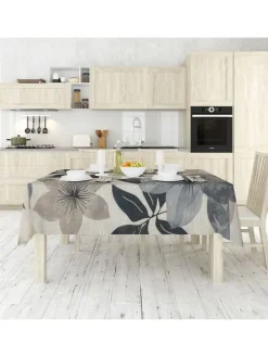 Tischdecke in Grau/ Beige