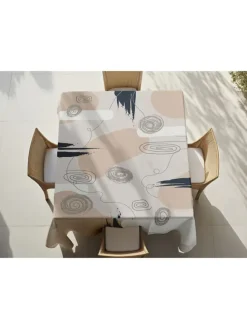 Tischdecke in Weiß/ Beige