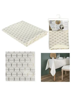 Tischdecke in Weiß/ Gold - (L)250 x (B)140 cm