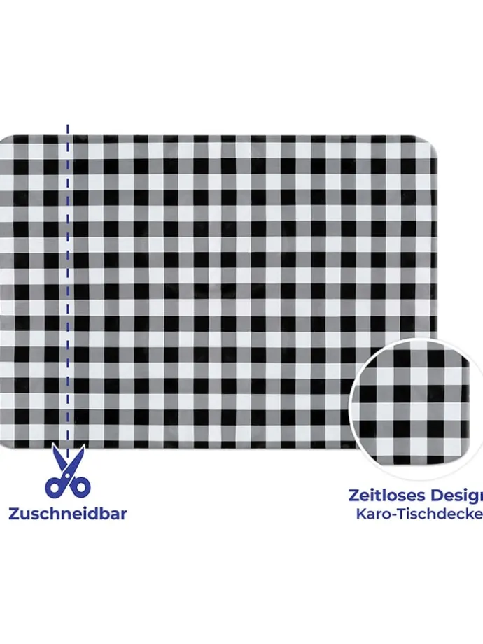 Tischdecke "Maximex" in Schwarz/ Weiß - (L)180 x (B)140 cm