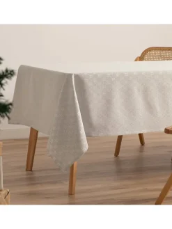 Tischdecke "Merry Christmas" in Hellgrau/ Silber