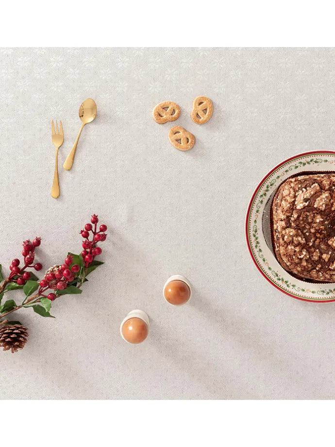 Tischdecke "Merry Christmas" in Hellgrau/ Silber