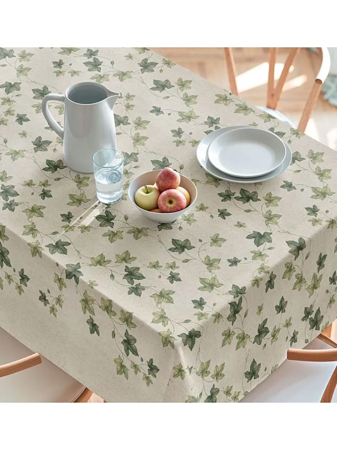 Tischdecke "Natural Iri" in Creme/ Grün