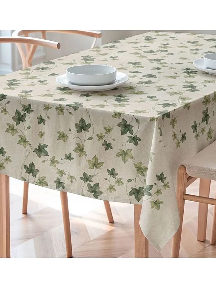 Tischdecke "Natural Iri" in Creme/ Grün