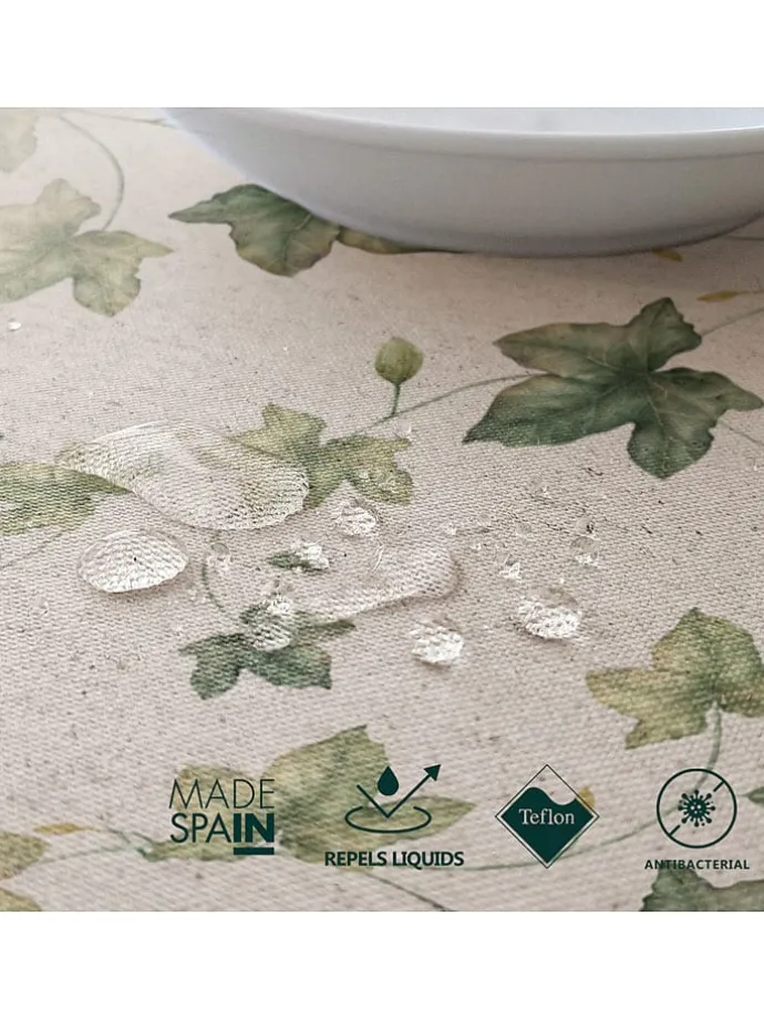 Tischdecke "Natural Iri" in Creme/ Grün