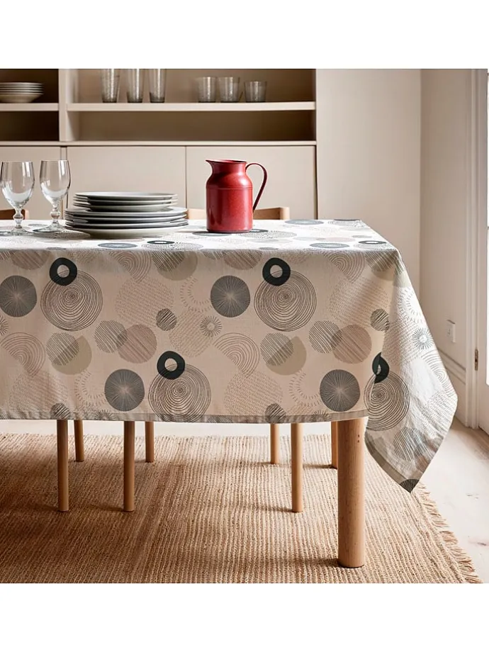 Tischdecke "Nordic Caleb" in Weiß/ Blau/ Grau