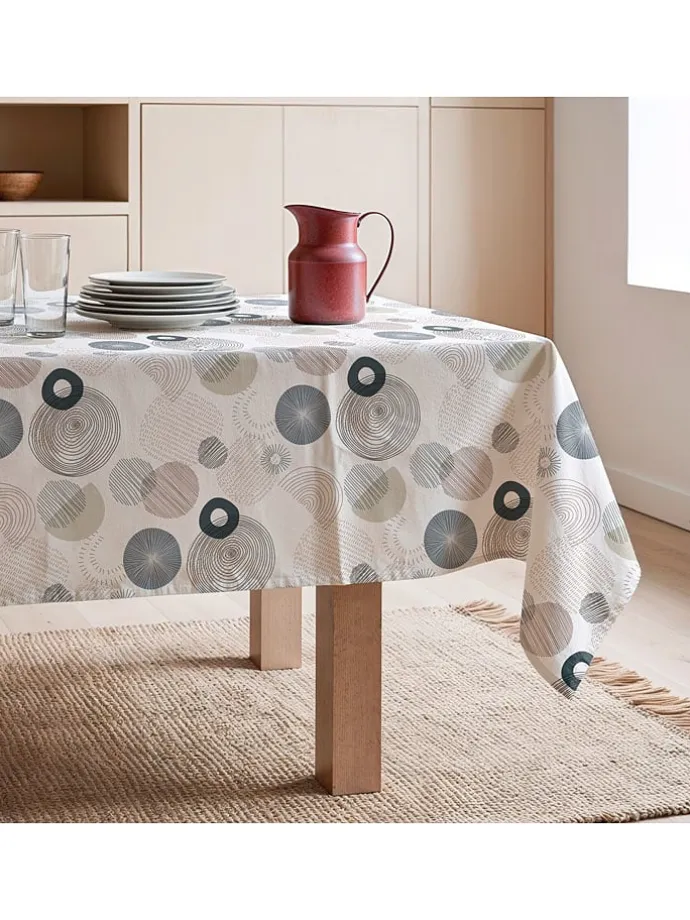 Tischdecke "Nordic Caleb" in Weiß/ Blau/ Grau