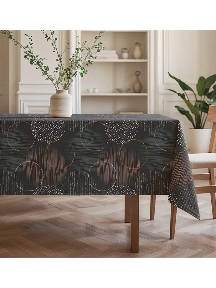 Tischdecke "Nordic Naroa" in Anthrazit/ Gelb/ Weiß