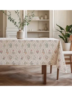 Tischdecke "Patrice" in Weiß/ Rosa