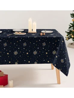 Tischdecke "Snerry" in Dunkelblau/ Gold