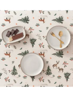 Tischdecke ''Snowpine'' in Beige/ Grün