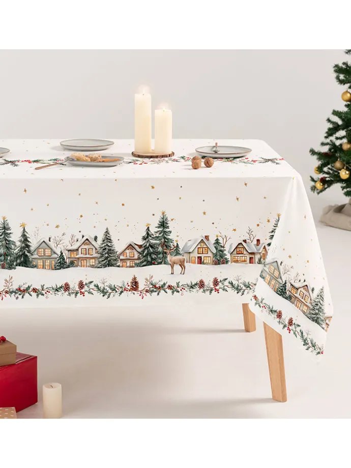 Tischdecke "Winset" in Weiß/ Grün/ Rot